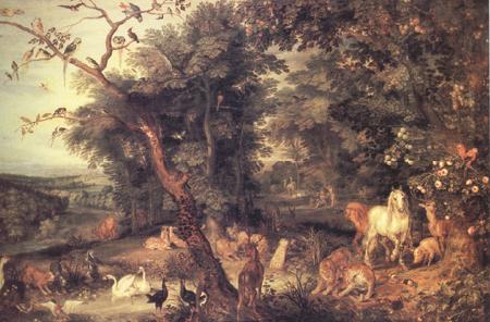BRUEGEL, Pieter the Elder The Garden of Eden (nn03) Germany oil painting art